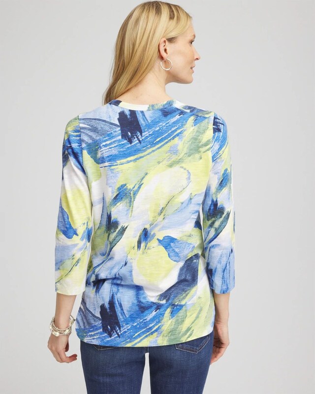 Watercolor Slub Scoop Neck Tee - image 3
